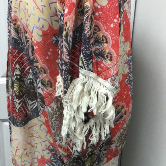 Daniel Rainn Women’s Open Front Fringe Boho Kimono Top, size XS/S - Picture 13 of 15